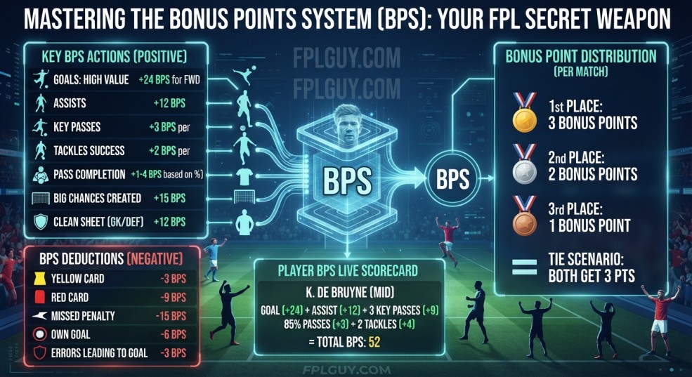 Mastering the Fantasy Premier League Bonus Points System (BPS) for mini-league success
